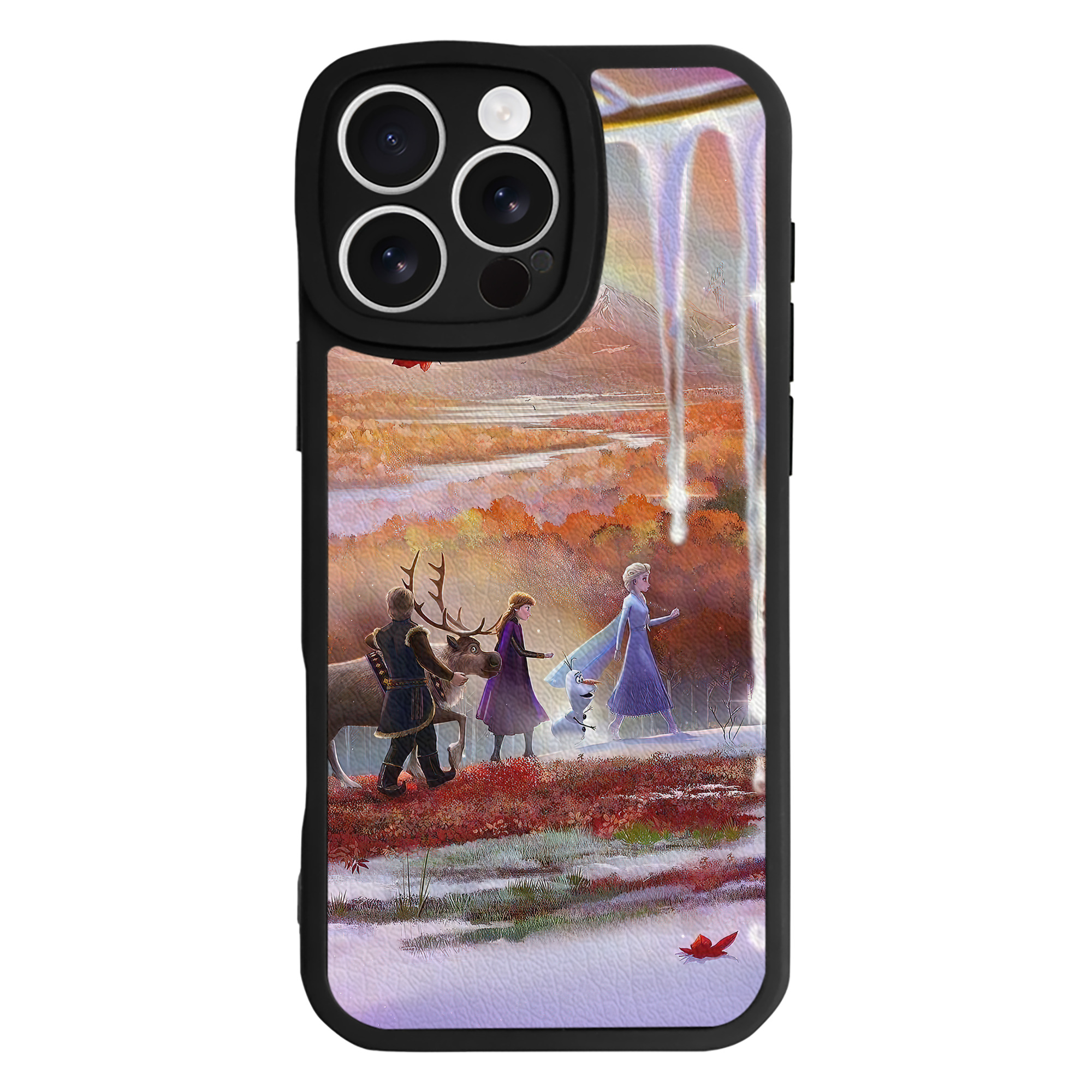 （画像用） アナと雪の女王 アンナ エルサ Frozen Anna Elsa 【iPhone 16シリーズ対応】シリコンスマホケース（レザー調） 材質：シリコン